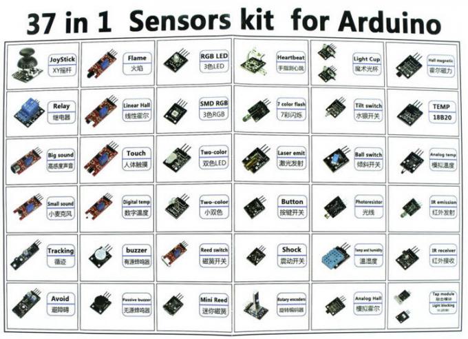 Kit de démarreur pour Arduino DIY apprenant 37 modules de capteur dans une sonnerie de passif de relais de la boîte 5V