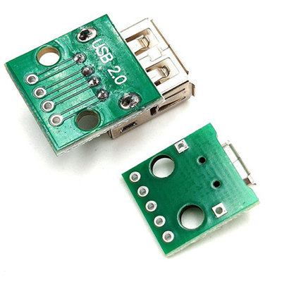 USB au panneau de convertisseur de carte PCB de connecteurs femelles d'adaptateur d'IMMERSION de 2.54mm