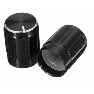 Bouton en aluminium solide de potentiomètre de noir d'Okystar 15*16mmh