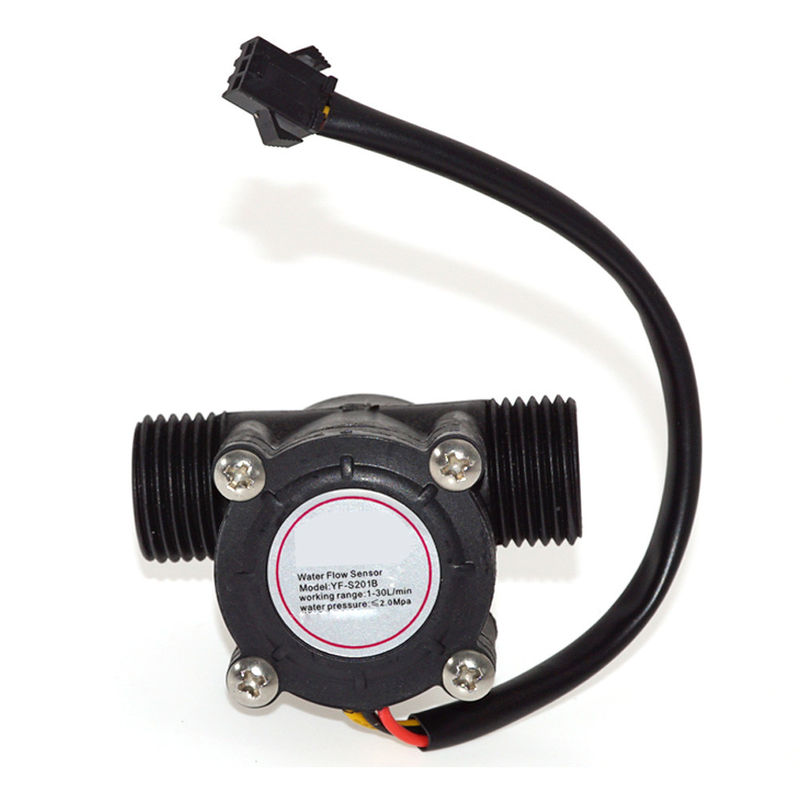 L'eau à effet Hall YF-S201 DC4.5 5V-24V de capteur d'écoulement d'eau de contrôle de débitmètre de 1/2 »
